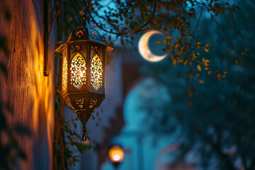 Fototapeta na wymiar ramadan Kareem, Ramadan crescent moon, Eid Mubarak Islamic festival social media banner and Eid Mubarak Post Template, islam 