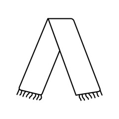 Knitted scarf flat element. Winter clothes. Vector isolated sign.