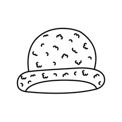 Mink hat flat element. Winter clothes. Vector isolated sign.