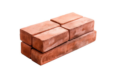 Realistic Snapshot of Bricks in White Space Isolated on Transparent Background PNG.