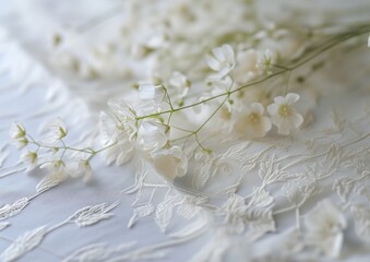 dried white flowers Wrapping paper sustainably handcrafted