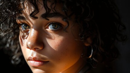 Fototapeta premium Lifestyle Portrait Young Sad Depressed Black, Background HD For Designer