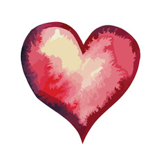 Watercolor Heart Icon - Vector Illustration