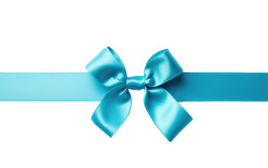 Genuine Photography Showcasing a Cyan Ribbon on a Clean White Surface Isolated on Transparent Background PNG.