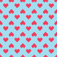 pixel heart shape seamless pattern, heart background