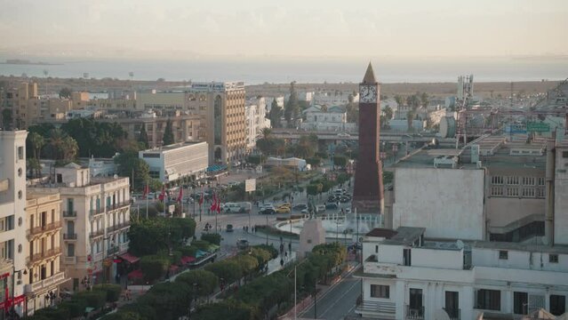 Avenue Habib Bourguiba Clock Tower and Memorial to President Habib Bourguiba Victory Day Monument Tunis, Tunisia