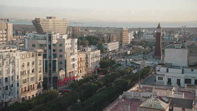 Avenue Habib Bourguiba Clock Tower and Memorial to President Habib Bourguiba Victory Day Monument Tunis, Tunisia