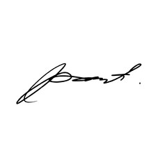 Letter P abstract signature idea. Handwritten vector illustration with alpha channel.