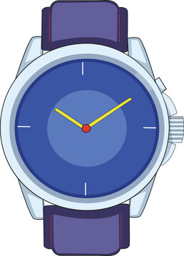 Blue wrist watch vector illustration