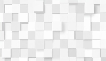 random sized large white offset squares or cubes geometry objects background wallpaper banner pattern