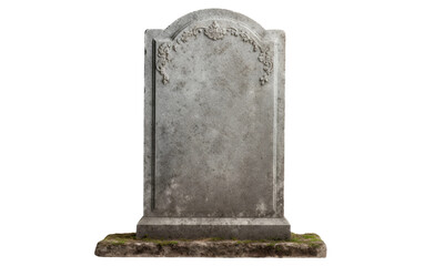 A Real Photo Depicting the Solemn Beauty of a Gravestone Isolated on Transparent Background PNG.