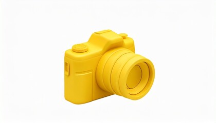 yellow dslr camera icon isometric view 3d rendering
