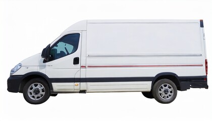 white cargo van on a white background