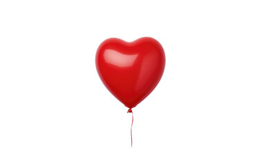 Real Photo of Heart-Shaped Balloon on a Pure Isolated on Transparent Background PNG.