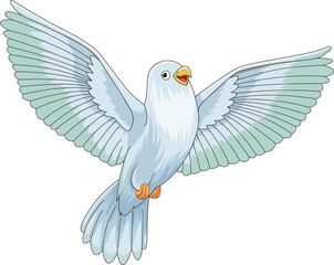Fototapeta premium Cute flying pigeon vector illustration