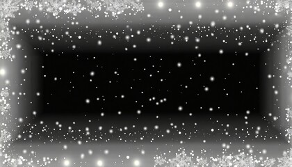 christmas falling snow effect abstract lights and snowflakes isolated border