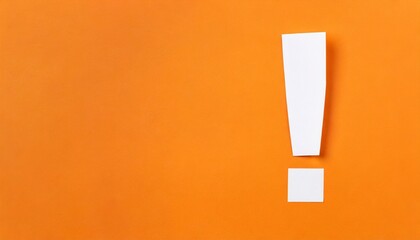 paper cut out exclamation mark over orange background idea solution or communication business concept background with copy space