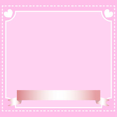 ピンク色のリボンとフレーム