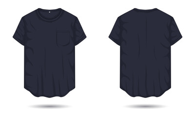 Casual t-shirt template front and back view