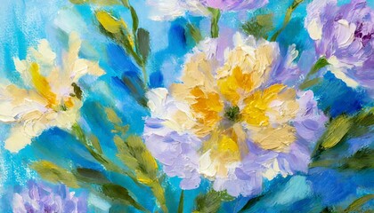 flowers oil painting abstract floral design for prints postcards or wallpaper ai