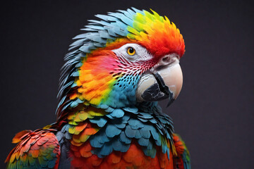 Obraz premium KI Illustration ein Papagei im Neon Licht