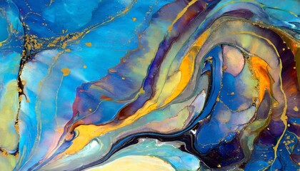 abstract fluid art painting merging worlds of color and texture