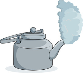 Kettle with stem coming out from it