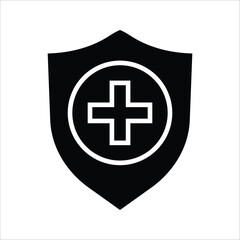 protection icon vector security medicine illustration,  thin line web symbol on white background - editable stroke vector illustration eps10
