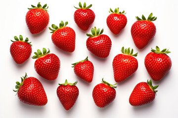 Fresh Strawberries on White Background
