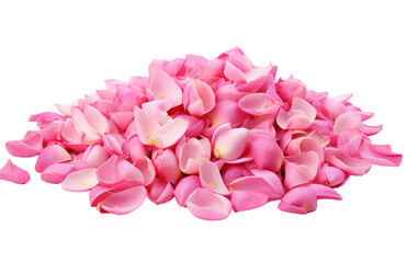 A Genuine Snapshot Showcasing the Grace of Pink Lotus Petals on White Canvas Isolated on Transparent Background.
