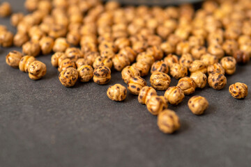 close-up a plate full of Turkish roasted chickpeas,