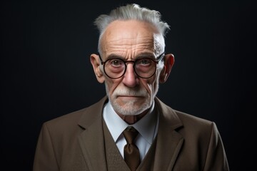 portrait of  senior man wearing glasses  looking in camera