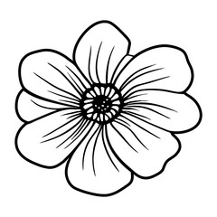 Hand drawn simple flower illustration