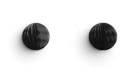 Black Honeycomb Paper Ball Half