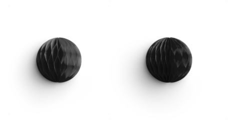 Black Honeycomb Paper Ball Half