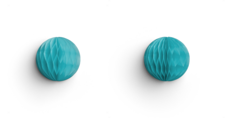 Blue Honeycomb Paper Ball Half