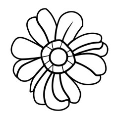 Hand drawn simple flower illustration