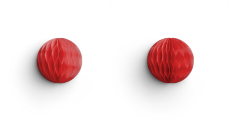 Red Honeycomb Paper Ball Half