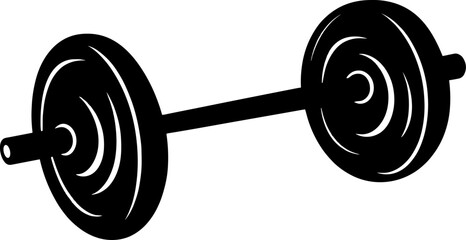 silhouette barbell on a white background, vector illustration. AI generated illustration.