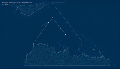 sea abyss vector topographic map with depth route and coordinates conceptual user interface dark blue background bermuda triangle underwater area abstract illustration topography relief territory