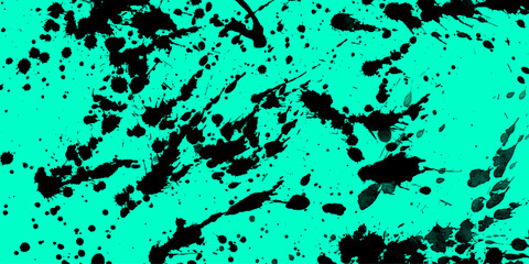 Mint Black aquarelle painted galaxy view splatter splashes spit on wall.wall background watercolor on water ink splash paint,backdrop surface.spray paint vivid textured.
