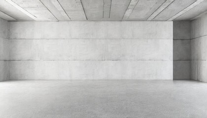 Fototapeta premium abstract empty modern concrete room with structured walls to the left and right and rough floor industrial interior background template