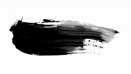 black oil grungy brush strokes painting isolated object smudge or stain design element