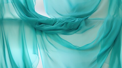  a close up of a piece of cloth with a blue cloth hanging off of it's side in front of a white background. - obrazy, fototapety, plakaty