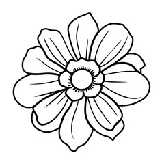 Hand drawn simple flower illustration
