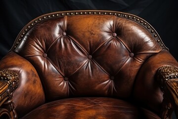 brown leather sofa - obrazy, fototapety, plakaty