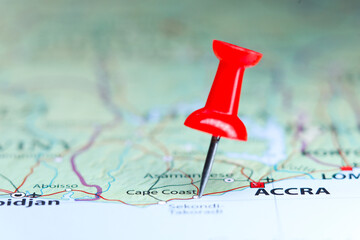 Cape Coast, Ghana pin on map