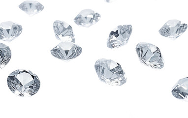 Real Photo of Small Gray Diamonds Isolated on Transparent Background PNG.
