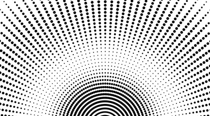 Black and white abstract background patter, circular halftone dots vector design.	
