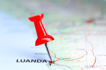 Luanda, Angola pin on map